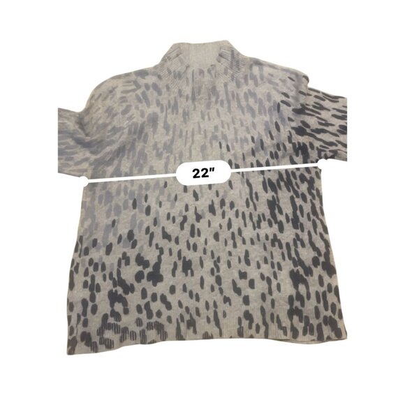 funnel neck Nic+Zoe XXL Ombre pixel print knit sweater black gray taupe - Picture 6 of 10